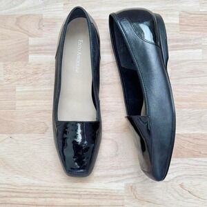 Vintage 90 Black Leather + Patent Flat Size 7.5
